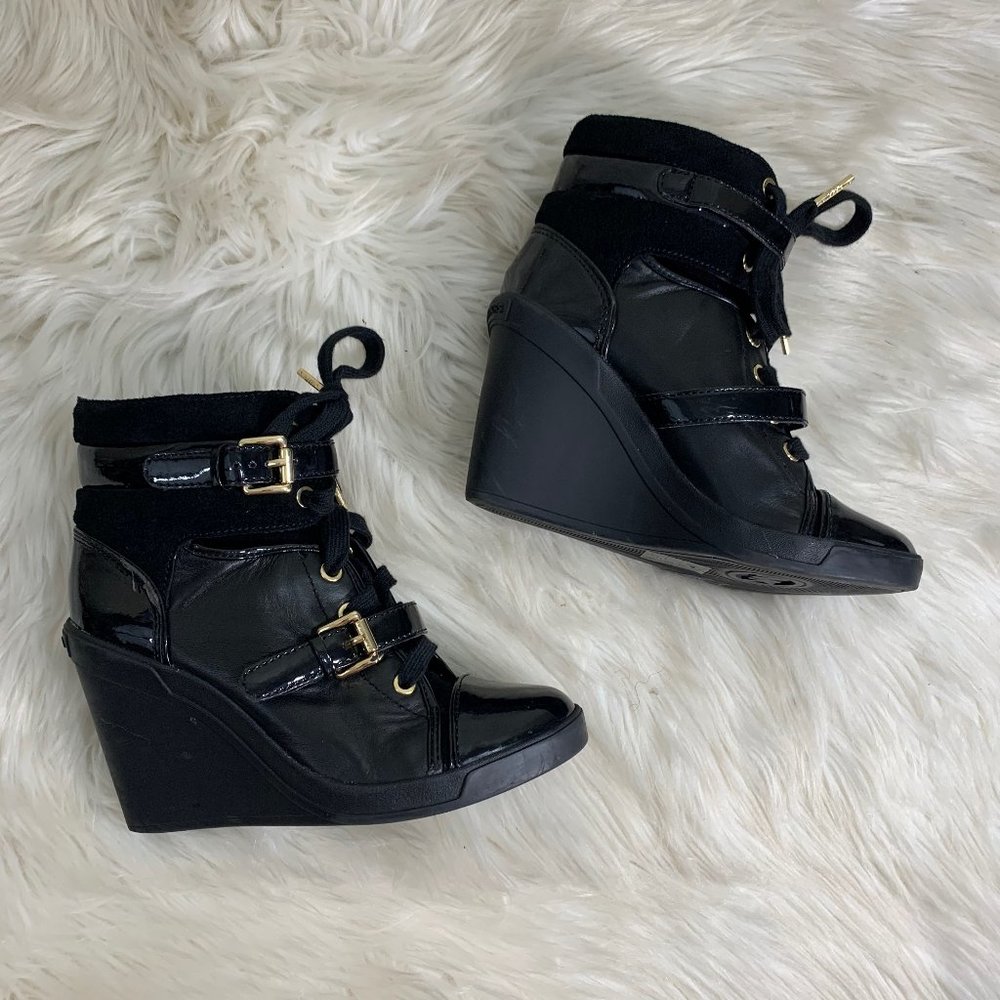 Michael Kors Black Wedge Sneaker Heel 6.5